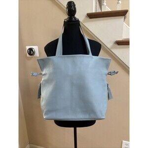Tote Lemonde Robins Egg Blue Pebbled Leather Tote Bag Purse Handbag Size L
